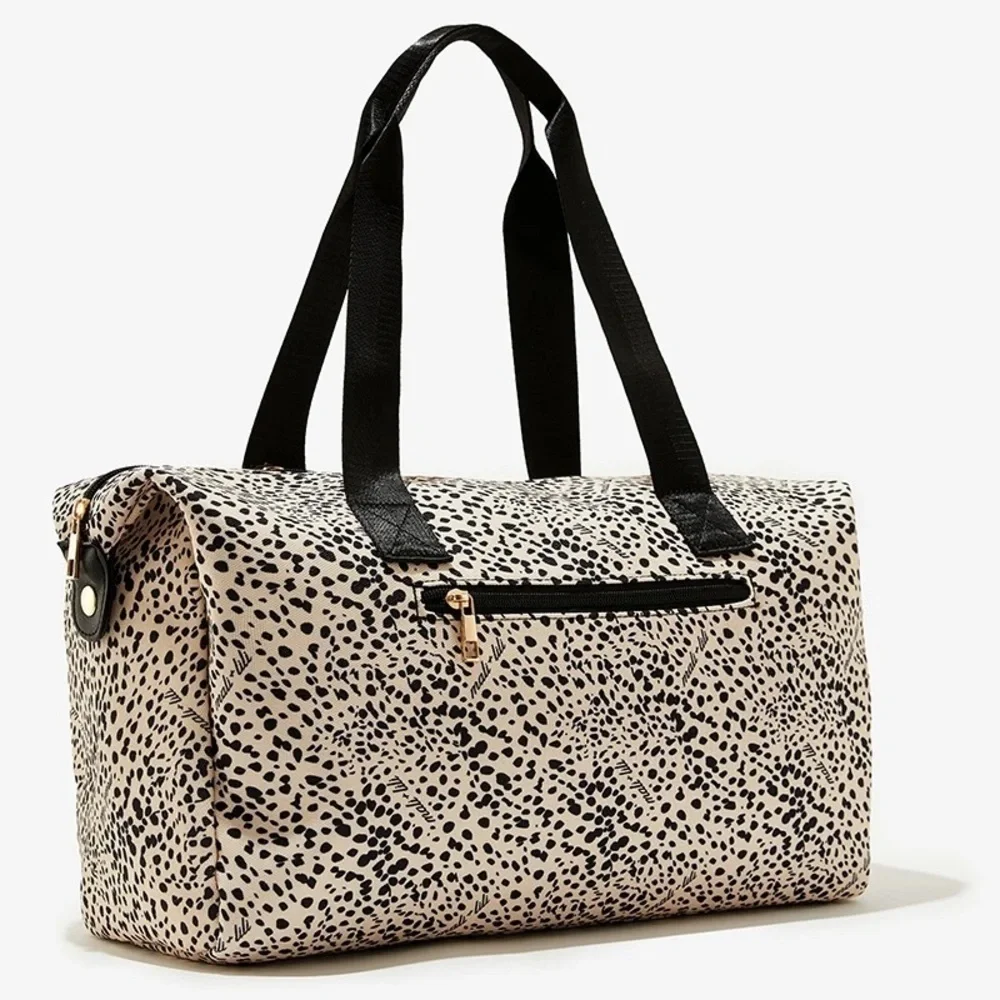 Anthropologie Mali & Lili Brand New Cream & Black Weekender Travel Bag